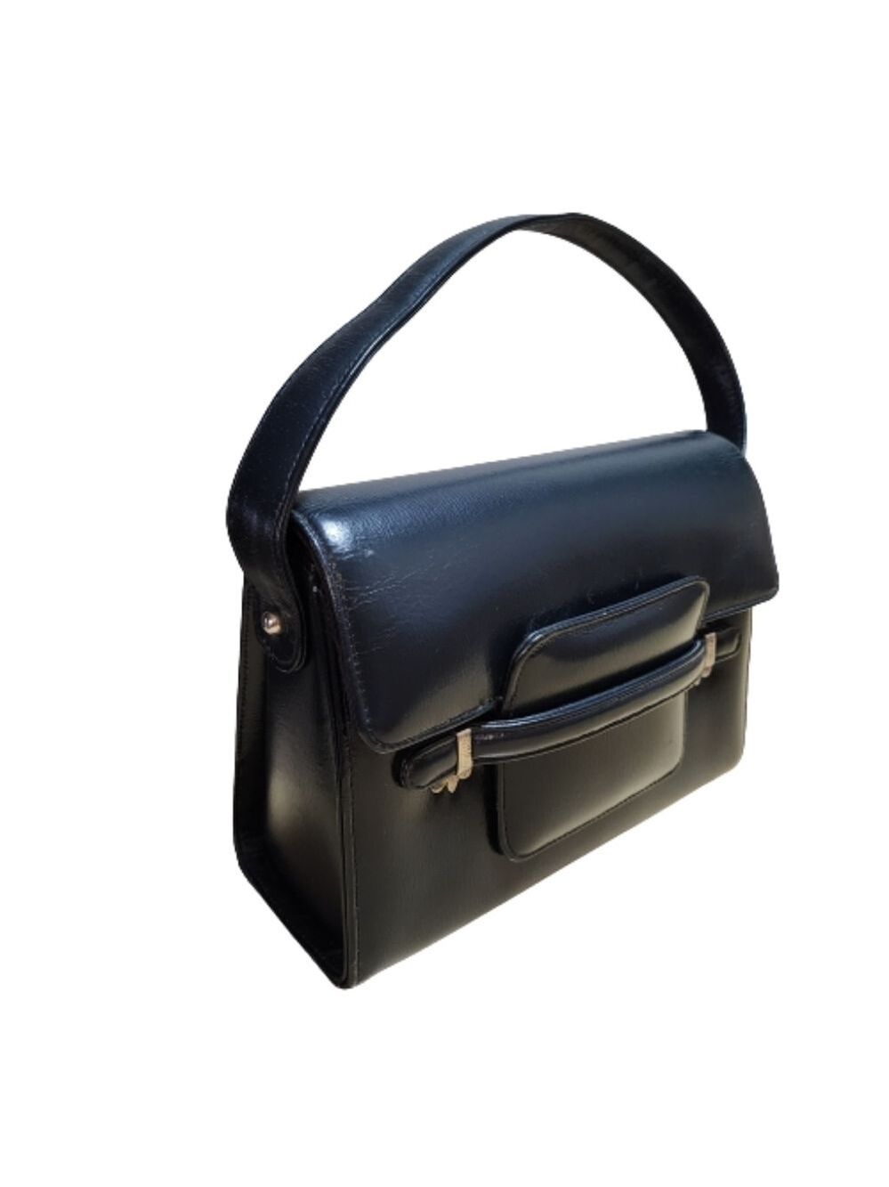 Vintage Paragon leather structured handbags color black